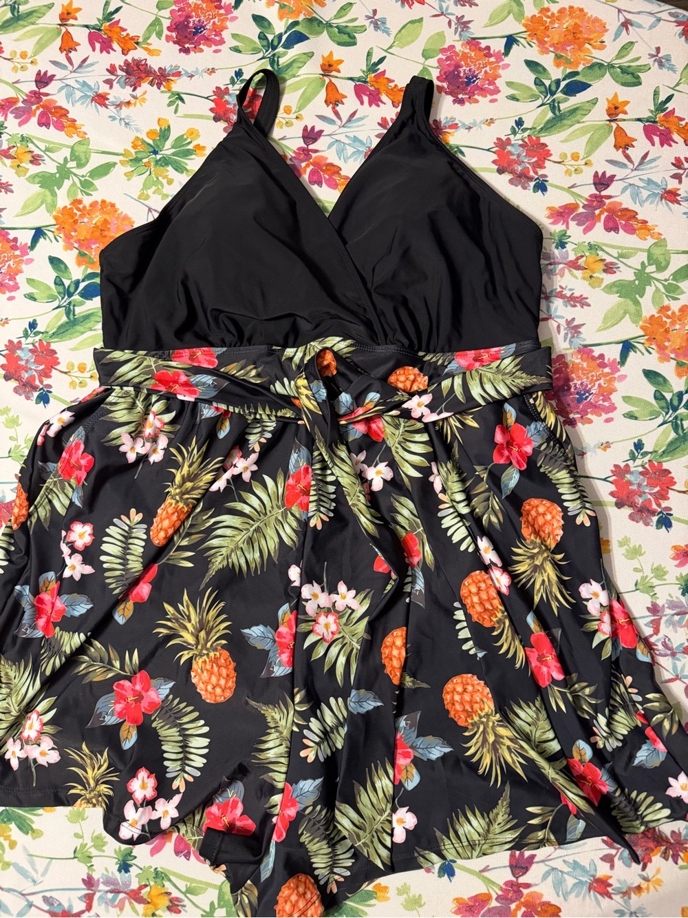 Pineapple BLOOMCHIC Swim Romper, 2X, 18/20, NWT